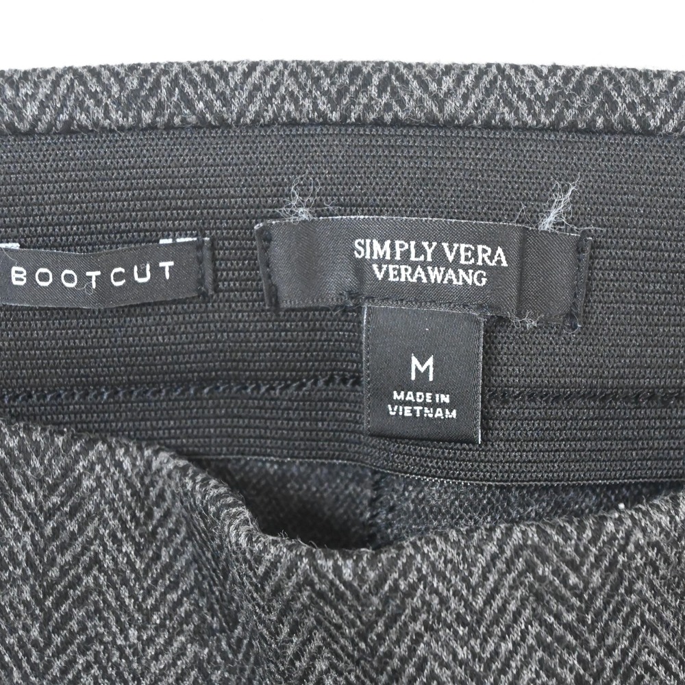 Simply‎ Vera Wang M Gray Herringbone Ponte Pull On Bootcut Dress Womens Pants - Picture 6 of 9